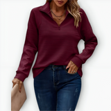 Bruna - Elegantná mikina s polovičným zipsom