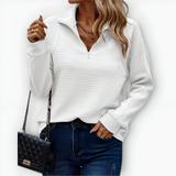 Bruna - Elegantná mikina s polovičným zipsom